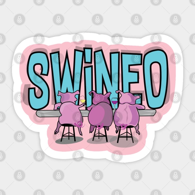 Swineo Wine Tasting Sticker by ByersArtLab